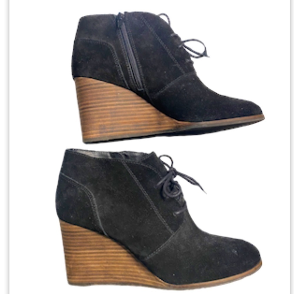 Lucky Brand Suede Leather Lace-up‎ Wedge Boots 10